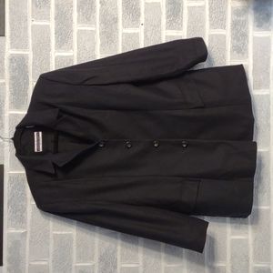 Amanda Smith 100% Wool Women's Black Button Down Blazer Jacket Coat Size 14